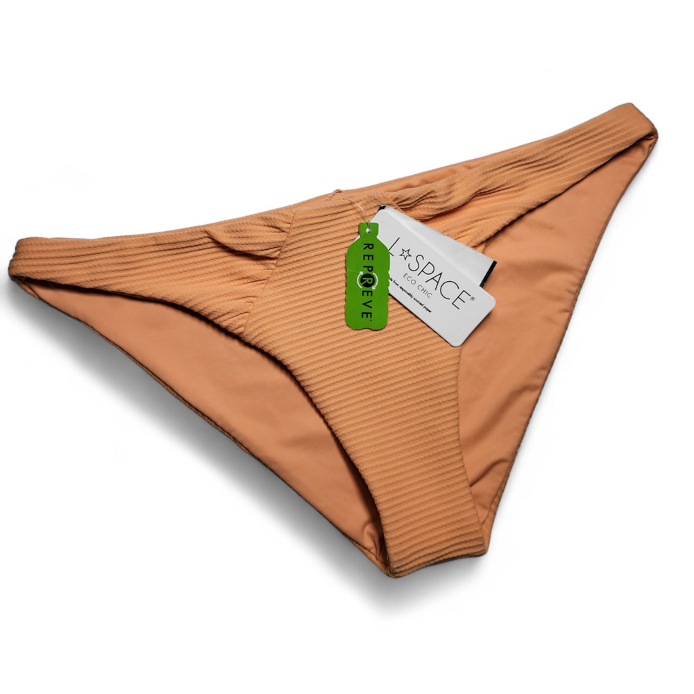 NWT L*SPACE ECO CHIC Repreve Sol Bikini Classic Ultra Soft Ruched‎ Bottom Size L
